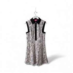 Betsey Johnson Lace Overlay A-Line Dress With Front and Back Zip Size 6